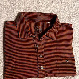 Striped Orange and navy Men's Shirt